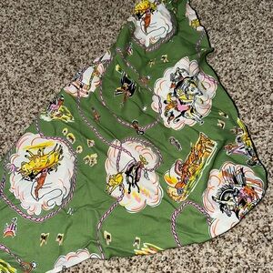 Green Graphic Print Scarf